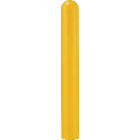 Global Industrial 60H Smooth Bollard Post Sleeve, 6 HDPE Dome Top, Yellow 238819YL
